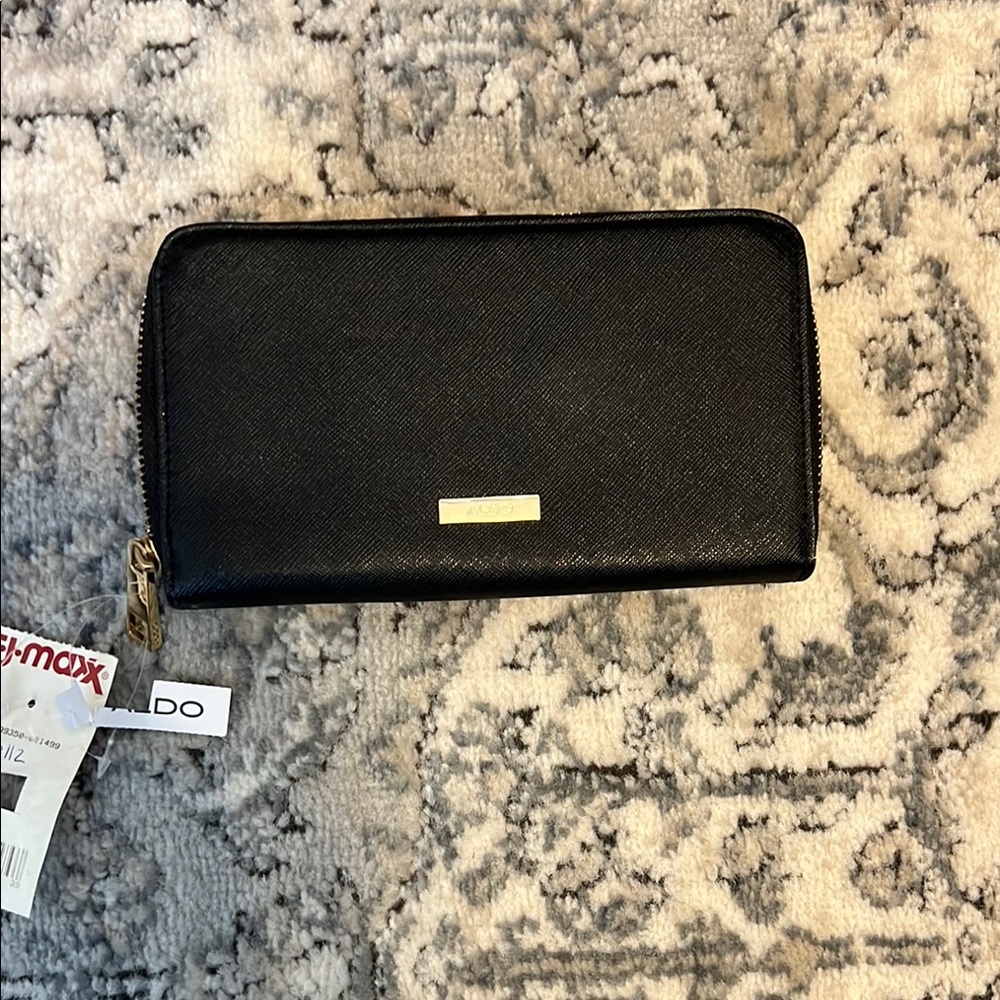 Aldo Black Zip-Around Wallet